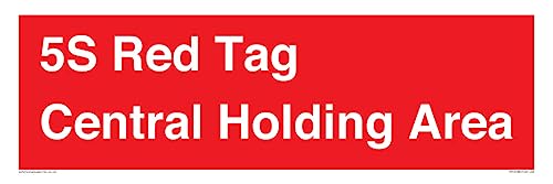 5S Schild mit Aufschrift "Central Holding Area", 600 x 200 mm, Rot, L62 von Viking Signs