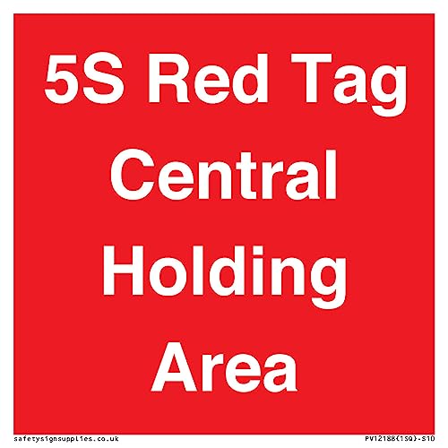 5S Schild mit Aufschrift "Central Holding Area", Rot, 100 x 100 mm, S10 von Viking Signs