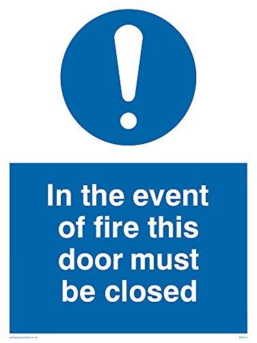 5er-Pack – In Event Of Fire Door Must Be Closed Schild – 150 x 200 mm – A5P von Viking Signs