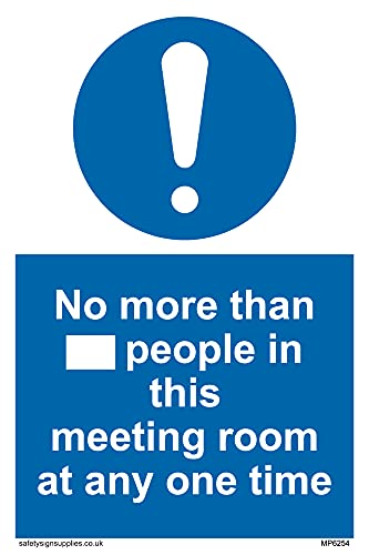 5er-Pack – No more than xxx people in this meeting room at any one time Schild – 100 x 150 mm – A6P von Viking Signs