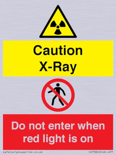 Achtung Röntgenstrahlen, nicht eingeben, wenn rotes Licht eingeschaltet ist. Achtung Röntgenstrahlen, nicht eingeben, wenn rotes Licht eingeschaltet ist. von Viking Signs