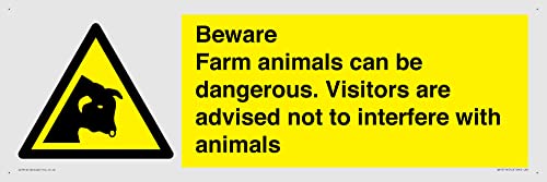 Beware Farm animals can be dangerous Besucher werden empfohlen, nicht mit Tieren zu stören. Schild – 6. von Viking Signs