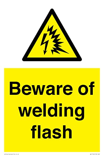 Beware of welding flash Schild – 200 x 300 mm – A4P von Viking Signs