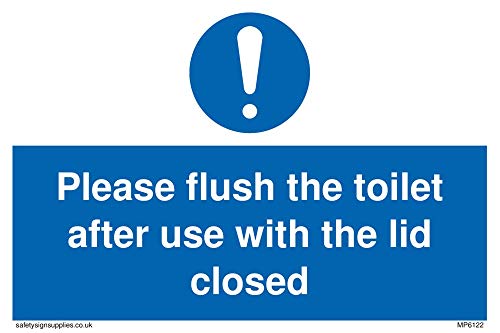 Bitte spülen Sie die Toilette nach Gebrauch mit geschlossenem Deckel von Viking Signs