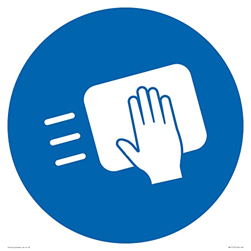 Custom Mandatory: Desinfizieren Sie Oberflächen – 400 x 400 mm – S40 von Viking Signs