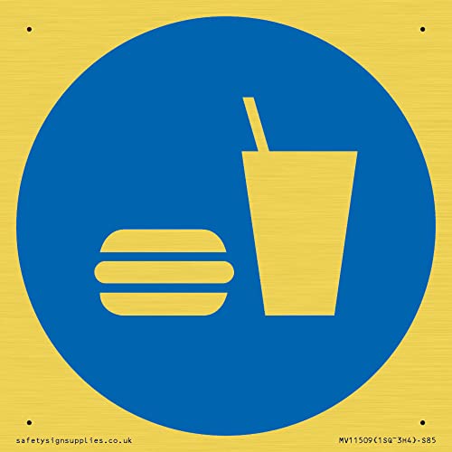 Custom Mandatory: Eat and Drink Schild – 85 x 85 mm – S85 Custom Mandatory: Eat and Drink Schild – 85 x 85 mm – S85 von Viking Signs