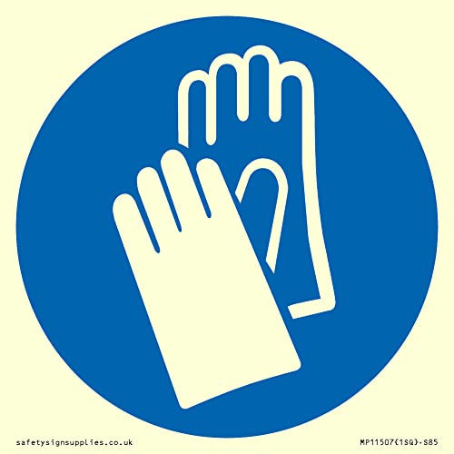 Custom Mandatory: Wear protective gloves Schild – 85 x 85 mm – S85 von Viking Signs