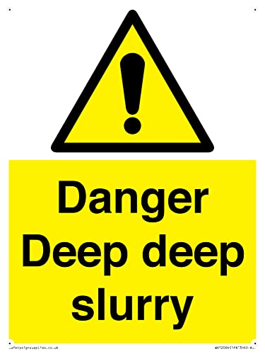 Danger Deep Slurry Schild – 150 x 200 mm – A5P von Viking Signs
