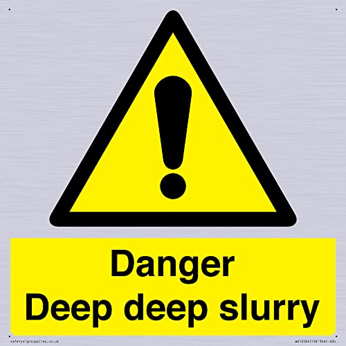 Danger Deep Slurry Schild – 200 x 200 mm – S20 von Viking Signs
