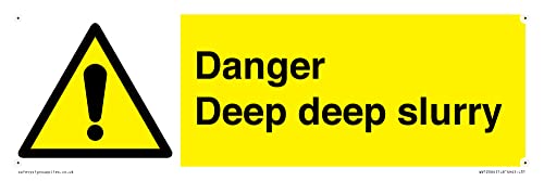 Danger Deep Slurry Schild – 300 x 100 mm – L31 von Viking Signs