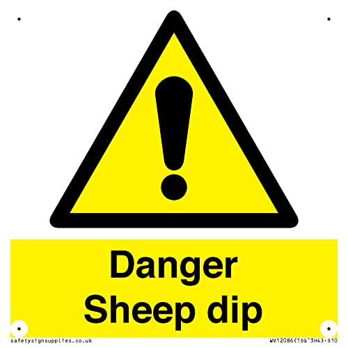 Danger Sheep Dip Schild – 100 x 100 mm – S10 von Viking Signs
