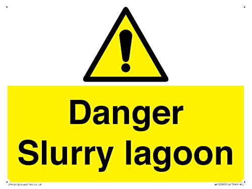 Danger Slurry Lagune Schild – 200 x 150 mm – A5L von Viking Signs