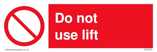 „Do not use lift with prohibition“-Symbol, 150 x 50 mm, L15 von Viking Signs