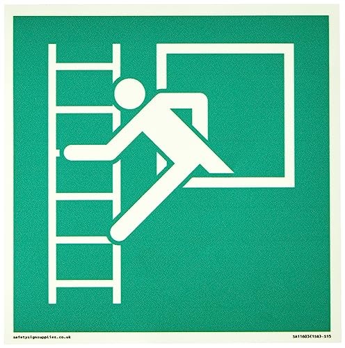 E016 Sicherheitszustand Notfall Fenster Fluchtleiter Schild – 150 x 150 mm – S15 E016 Sicherheitszustand Notfall Fenster Fluchtleiter Schild – 150 x 150 mm – S15 von Viking Signs