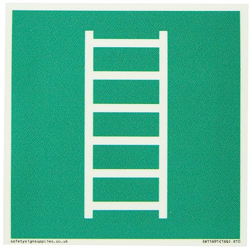 E059 Sicherheitszustand Fluchtleiter Schild – 100 x 100 mm – S10 von Viking Signs