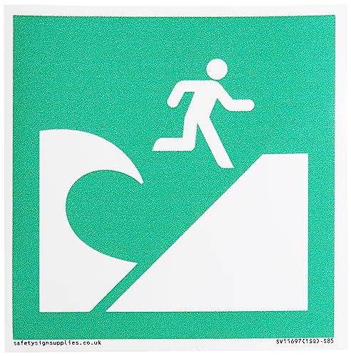 Viking Signs E062 Sicherheitszustand Tsunami Evakuation Bereich Schild – 85 x 85 mm – S85, grün/weiß Viking Signs E062 Sicherheitszustand Tsunami Evakuation Bereich Schild – 85 x 85 mm – S85, grün/weiß von Viking Signs