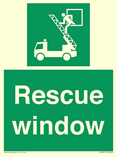 Fensterschild "Rescue" – 150 x 200 mm – A5P von Viking Signs