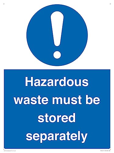 Hinweisschild "Hazardous Waste Must Be Stored Separatly", 300 x 400 mm, A3P von Viking Signs