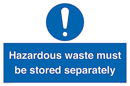 Hinweisschild "Hazardous Waste Must Be Stored Separatly", 600 x 400 mm, A2L von Viking Signs