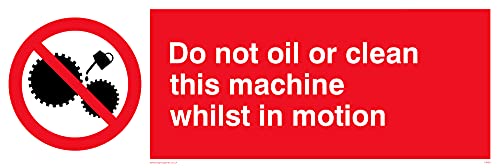 L31 Schild mit Aufschrift"Do Not Oil Whwhile In Motion", 300 x 100 mm, 5 Stück von Viking Signs