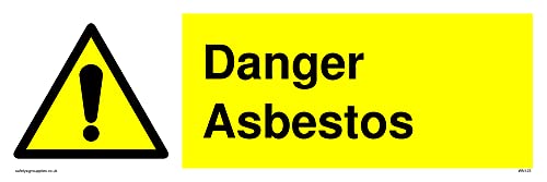 L31 Warnschild mit Aufschrift"Danger Asbest", 300 x 100 mm, 5 Stück von Viking Signs