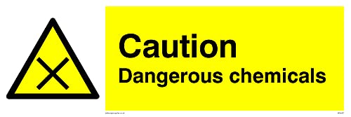 L31 Warnschild mit englischer Aufschrift „Caution Dangerous Chemicals“, 300 x 100 mm, 5 Stück von Viking Signs