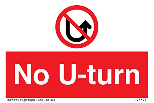 No U-turn Schild - 75 x 50 mm - A8L von Viking Signs