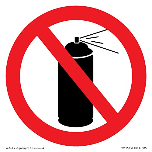 P906 Prohibition: No Aerosol Schild – 85 x 85 mm – S85 von Viking Signs