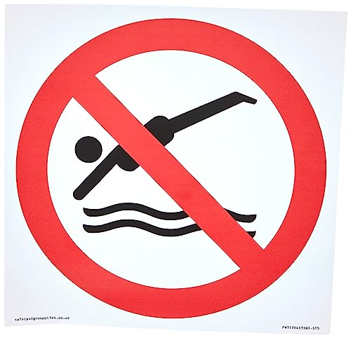 P915 Schild "Prohibition: No Diving", 150 x 150 mm, S15 von Viking Signs