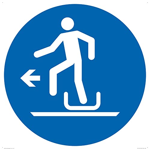 Pflicht: Alighting from toboggan to the left Schild – 600 x 600 mm – S60 von Viking Signs