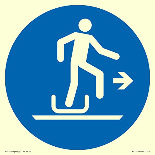 Pflicht: Alighting from toboggan to the right Schild – 150 x 150 mm – S15 von Viking Signs