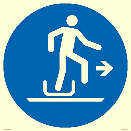 Pflicht: Alighting from toboggan to the right Schild – 600 x 600 mm – S60 Pflicht: Alighting from toboggan to the right Schild – 600 x 600 mm – S60 von Viking Signs