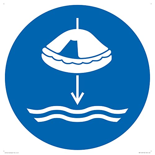 Pflicht: Lower Lifaft to the water in launch sequence Schild – 400 x 400 mm – S40 von Viking Signs