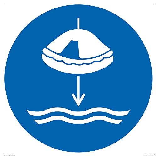 Pflicht: Lower Lifaft to the water in launch sequence Schild – 600 x 600 mm – S60 von Viking Signs