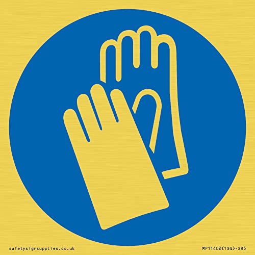 Pflicht: Wear protective gloves Schild – 85 x 85 mm – S85 von Viking Signs