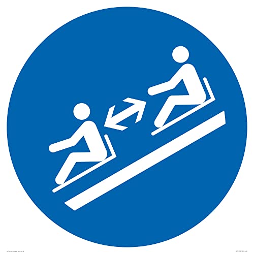 Pflichtschild "Keep distance between toboggans", 600 x 600 mm, S60 von Viking Signs