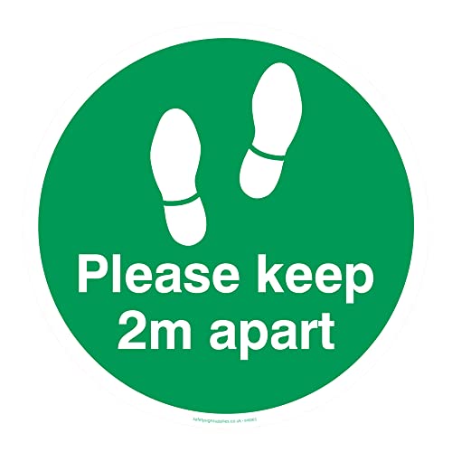 Please keep 2 m apart floor graphic green von Viking Signs