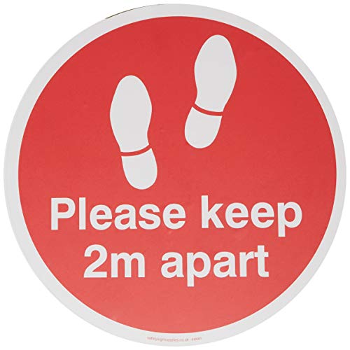 Please keep 2m apart floor graphic red von Viking Signs