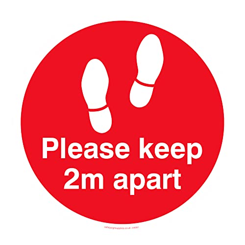 Please keep 2m apart floor graphic red von Viking Signs