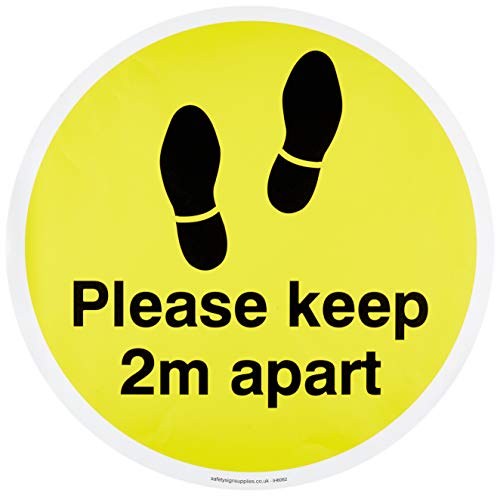 Please keep 2m apart floor graphic yellow von Viking Signs