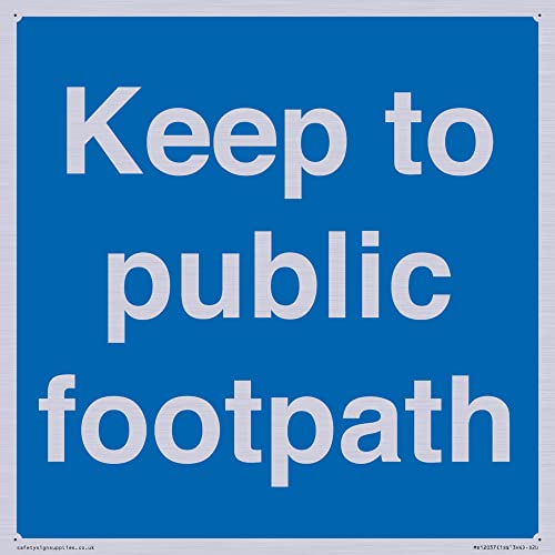 S20 Schild mit Aufschrift "Keep to public footpath", 200 x 200 mm von Viking Signs