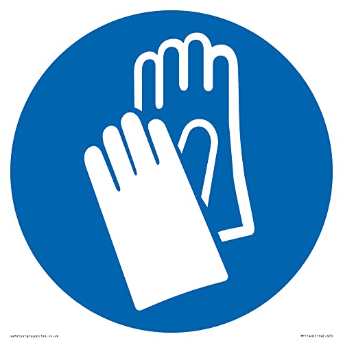 S20 Schild mit Aufschrift "Wear protective gloves wear", 200 x 200 mm von Viking Signs