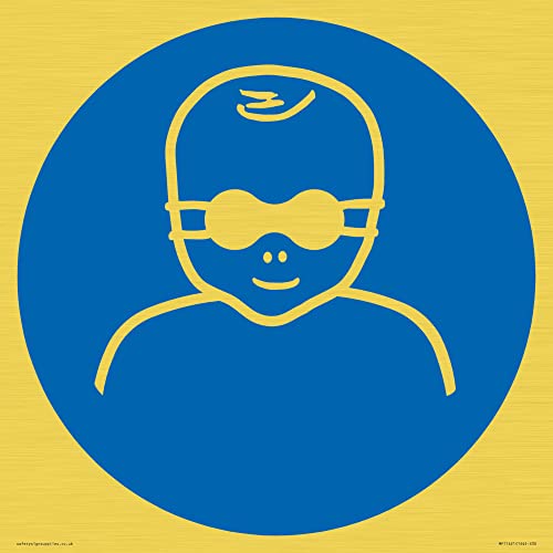 S30 Schild mit Aufschrift "Schützen Sie die Augen Ihres Kindes mit blickdichtem Augenschutz, 300 x 300 mm von Viking Signs