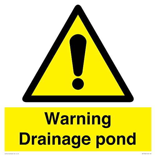 S40 Warnschild mit Aufschrift "Warning Drainage Drainage Teich", 400 x 400 mm von Viking Signs