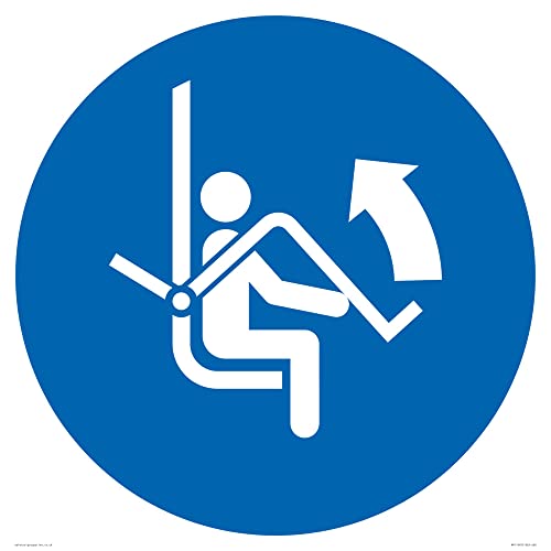 S60 Schild mit Aufschrift "Open safety bar of chairlift", 600 x 600 mm von Viking Signs