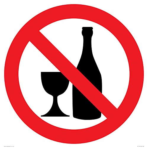 S60 Schild mit Aufschrift "Prohibition: No alcohol ", 600 x 600 mm von Viking Signs