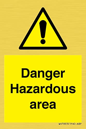 Schild "Danger Hazardous Area", 50 x 75 mm, A8P von Viking Signs