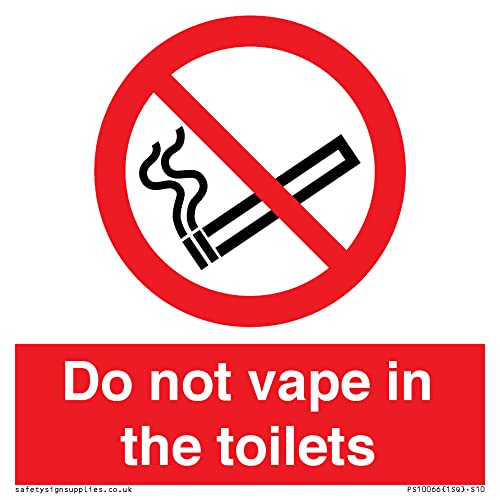 Schild"Do not vape in the toiletts", 100 x 100 mm, S10 von Viking Signs