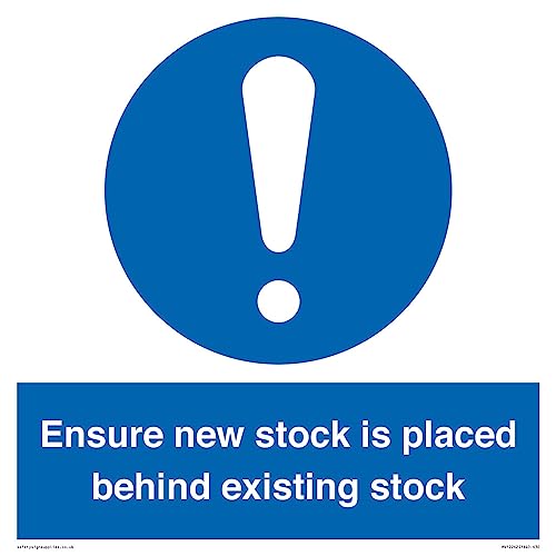 Schild "Ensure New Stock Is Placed Behind Existing Stock", 300 x 300 mm, S30 von Viking Signs