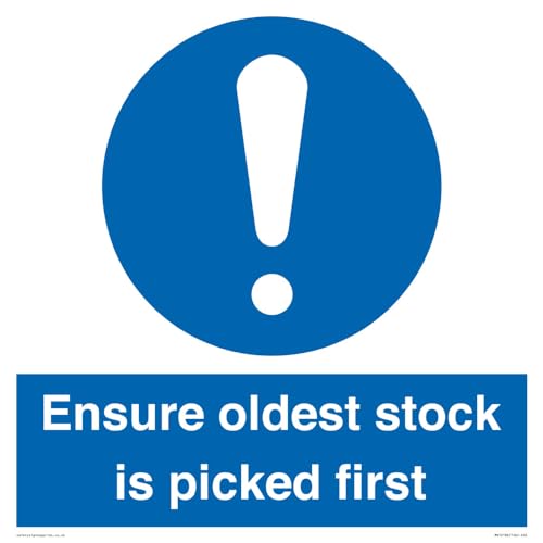 Schild "Ensure Oldest Stock Is Picked First", 400 x 400 mm, S40 von Viking Signs